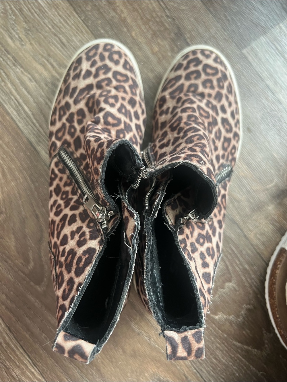 Leopard Print Women's Ankle Boots - Brown